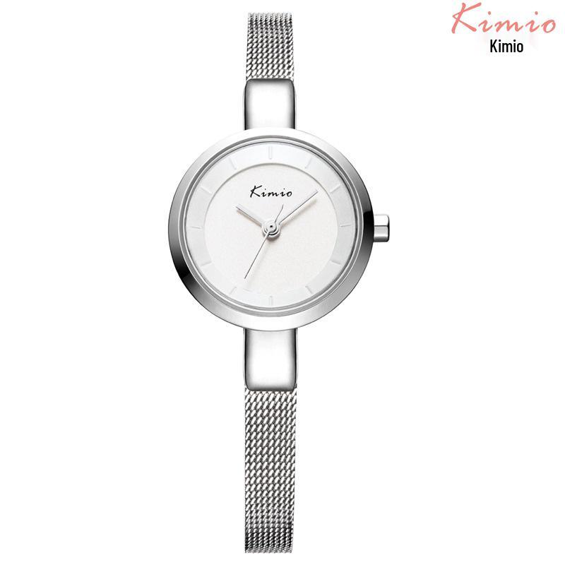 

Женские кварцевые часы Jinmiou, цельный корпус, модный сетчатый браслет, простой дизайн (KW6115S)