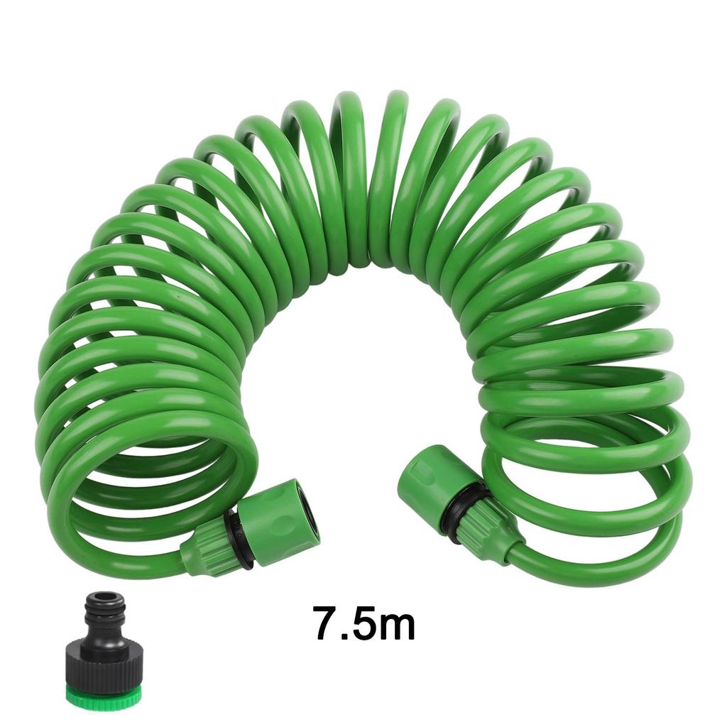 Garden Coil Hose Green Recoil Water Hose Compatible with Standard Faucets