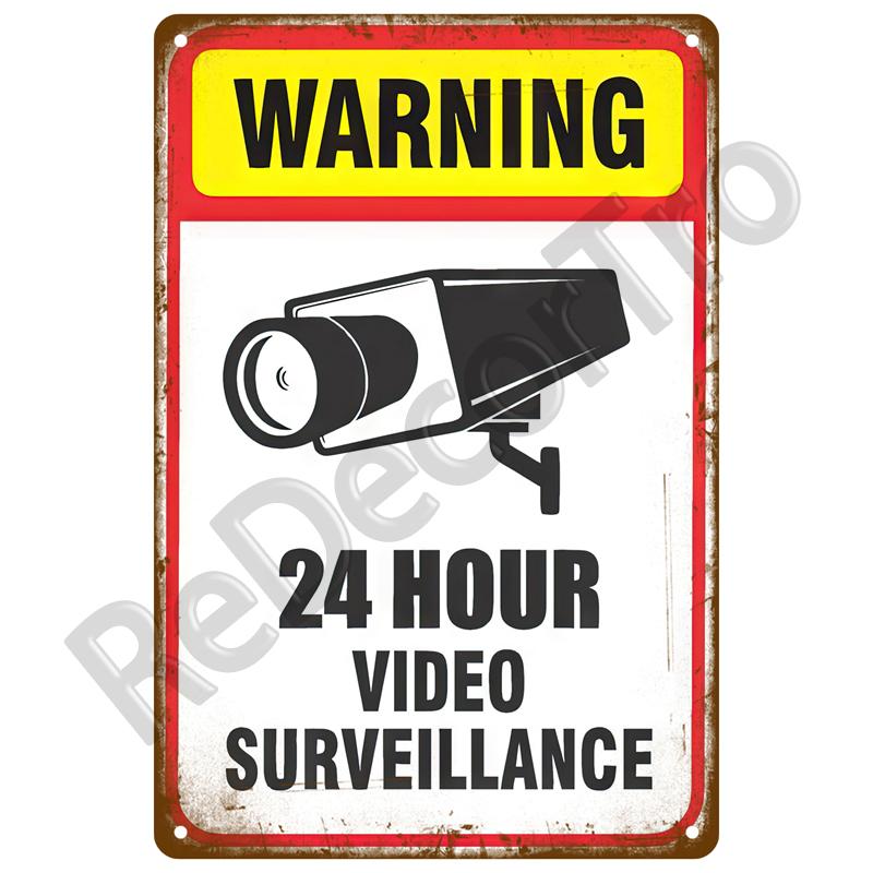 Metal Sign Decorative Wall Plate Art Beware Plaque Metal Vintage Decor Accessories Warning Danger Tin Sign Poster Caution Beware