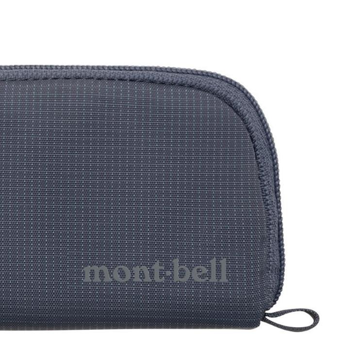 MONTBELL Letter Logo Zip Closure Nylon Wallet Mini Unisex Couple Grey