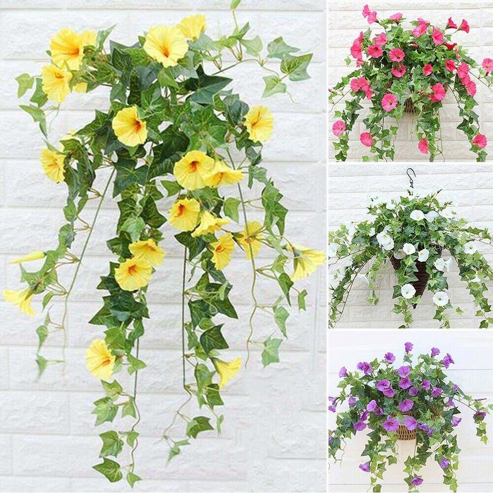 Basket Wedding Hanging Vine Artificial Flowers Fake Morning Glory Silk  flower Artificial Plants