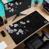 Alfombrilla de ratón Blanco y Negro Flores de cerezo japonesas Gamer Alfombrilla de ratón extendida HD XXL Alfombrillas para teclado Alfombra Gabinete de PC Alfombrillas de ratón Alfombra