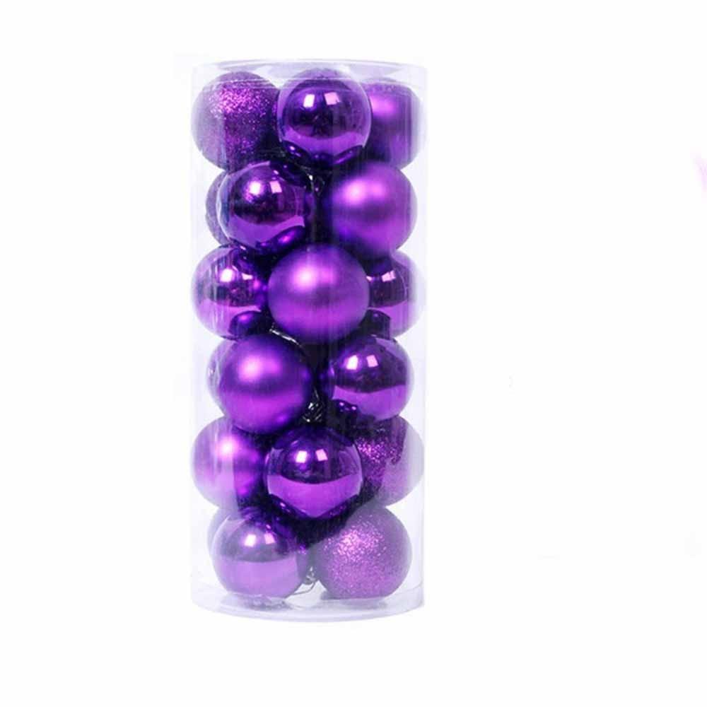 24Pcs Plastic Christmas Balls 3/5CM Xmas Tree Baubles Christmas Tree Ornaments  Xmas Tree