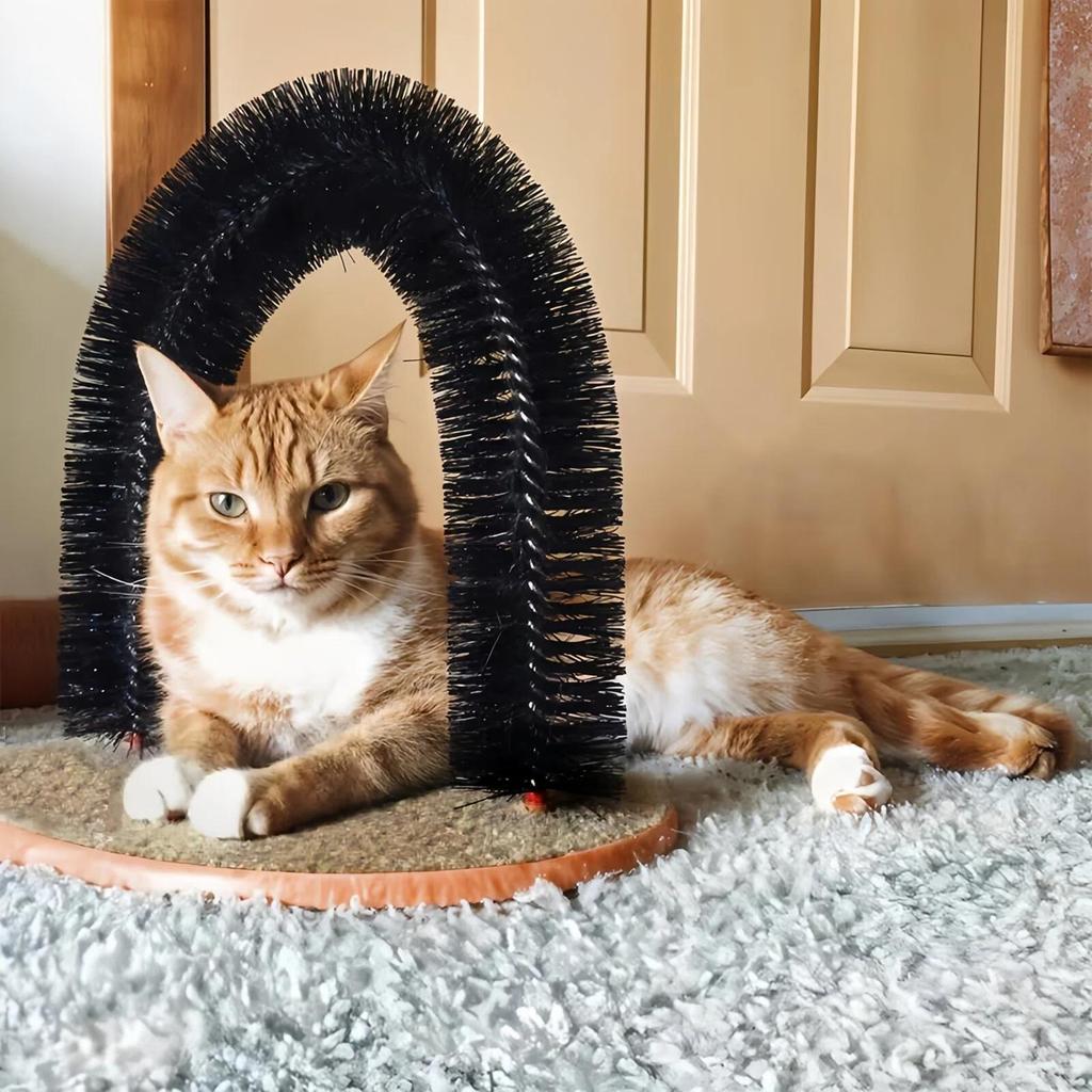 Cat Arch Self Groomer with Scratch Pad and Toy