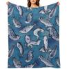 Harbor Seal Pattern Throw Blanket Halloween Comforter Softest Hairy Blankets