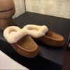Fleece and Thickened Fur Integrated Fluffy Slippers, Wearing Warm Muller Shoes Outside, Women's 2025 Autumn and Winter One-pedal Lazy Shoes