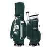 Wheeled Golf Bag Waterproof PU Leather Four Wheel Design Large Capacity Golf Bag Green