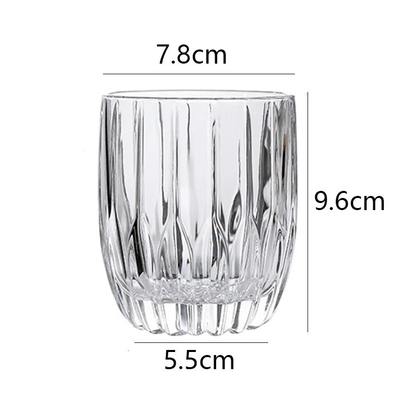 Vintage Vertical Striped Glass Cup Korean Style Transparent Iced American Coffee Cup Whiskey Glass Cocktail Glasses Beverage Mug
