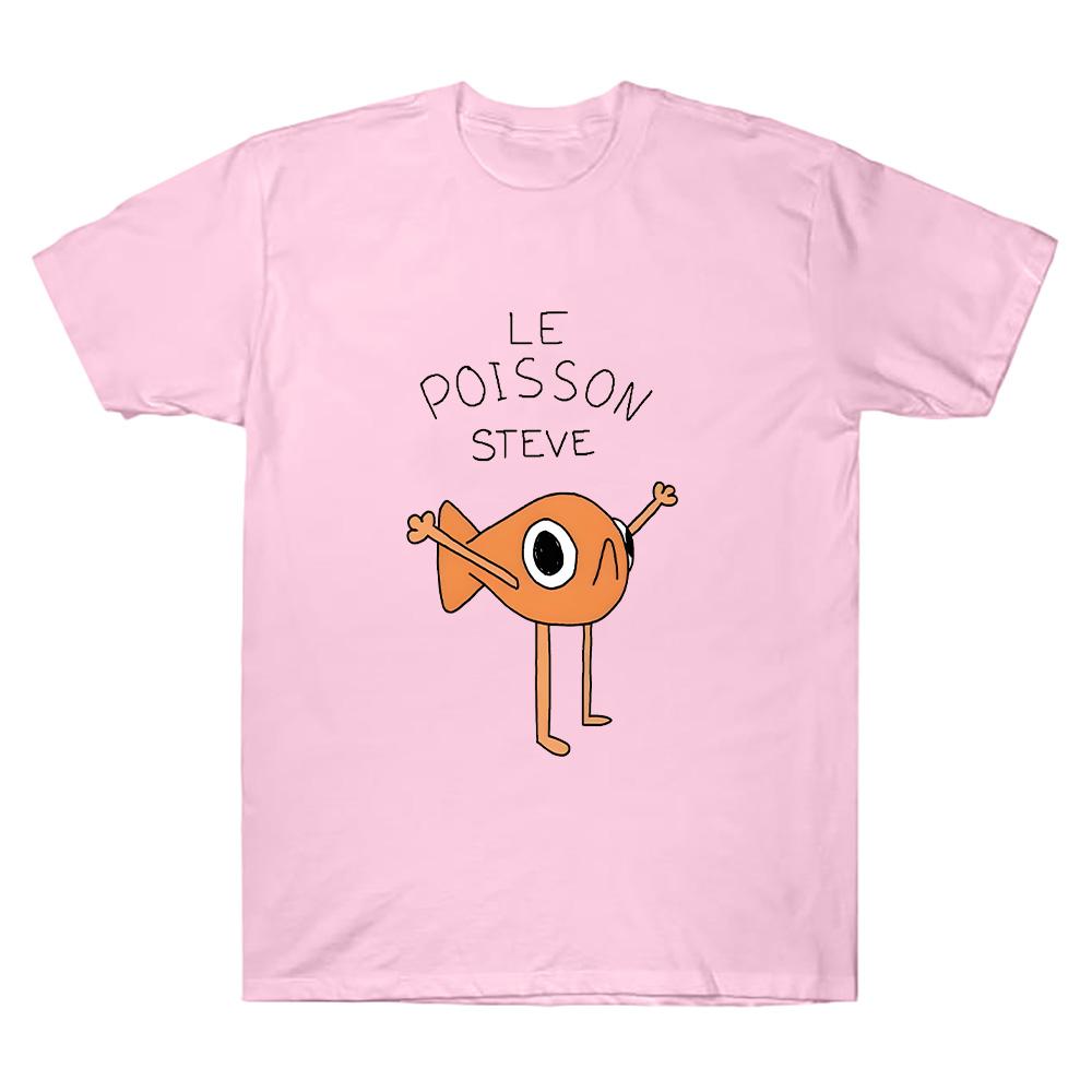 Lustiger Fisch Le Poisson Steve T-Shirt Memes Cartoon-Druck Tops Baumwolle Merch Mode Kurzarm Rundhals T-Shirt Unisex Y2K Kleidung