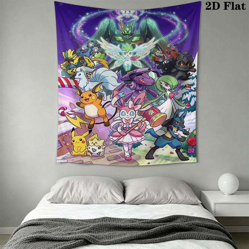 Pokémon Egg Hatch Wall Hanging Printed Fabric Blanket Decorative Tapestries for Bedroom Living Room Home Decor
