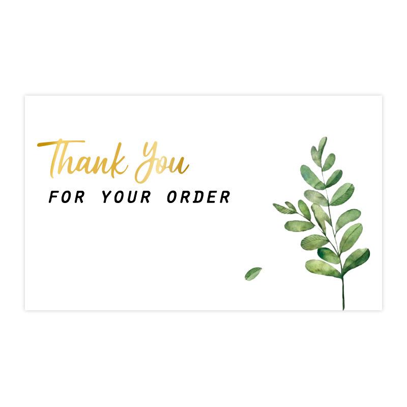 Black Thank You Greeting Cards, 50 Sheets/Pack