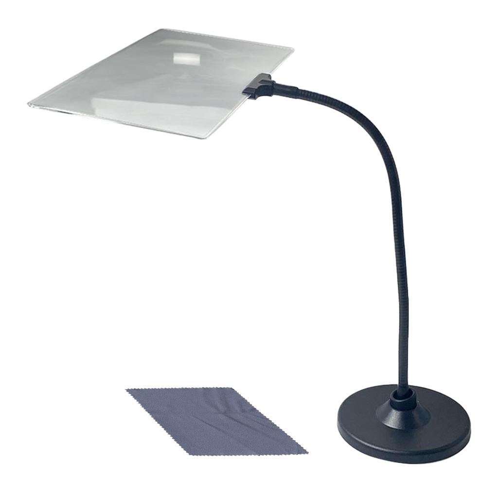 EdisonBrain Stand 4x Large for and Adjustable Magnifier, Magnification, Size, Reading, Work, Seniors, 360-Degree (Black)