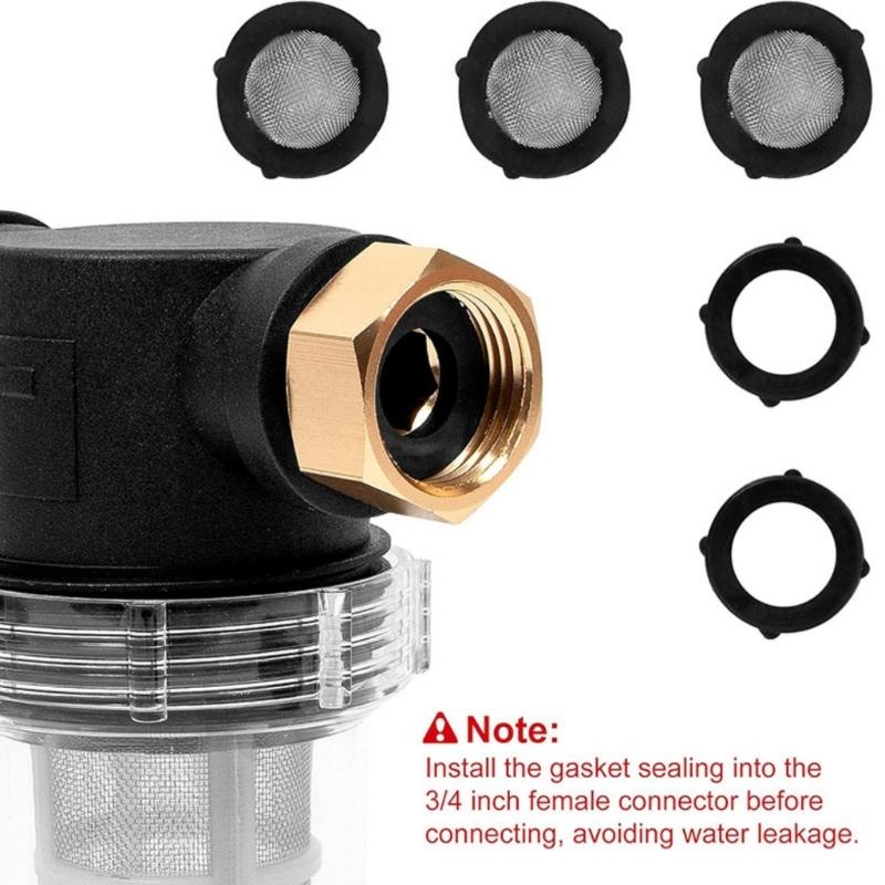 Metal Mesh Inline Water Filter For Pressure Washer 3/4Inch Hose Connection 40 100 Mesh Screen Sediment Water Strainer