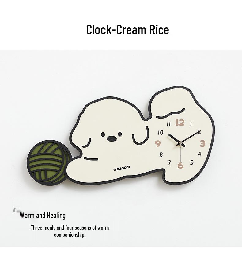 Wozoom Cute Dog Creative Wall Clock for Living Room or Dining Room