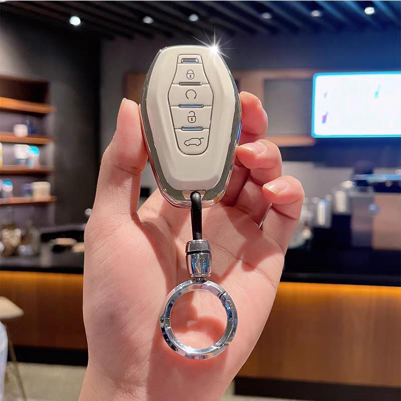 

for Jetour X70 Plus 2025 2026 Accessories Car Key Case Keychain Remote Protection Cover Shell Housing Ring Holder Fob for Jetour X70