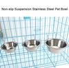 Puntos Pet Stainless Steel Dog Bowl Cage Crate Hanging Food Dish Water Feeder with Hook