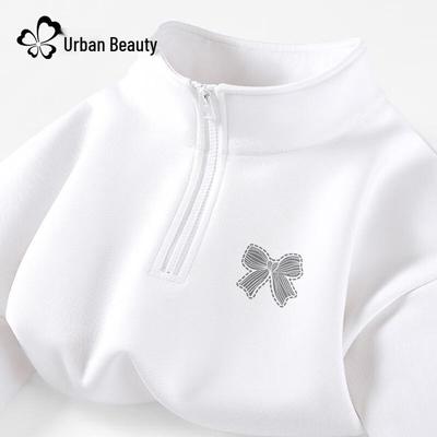 Women's Loose Fit Half-Zip Polo Sweatshirt