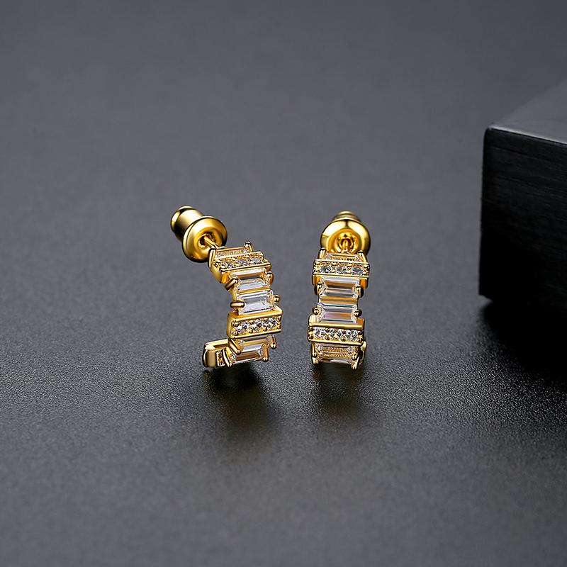 LUOTEEMI Cubic Zirconia New Earing Lady Korean Statement Abstract Accessory Woman Fashion 2026 Earring