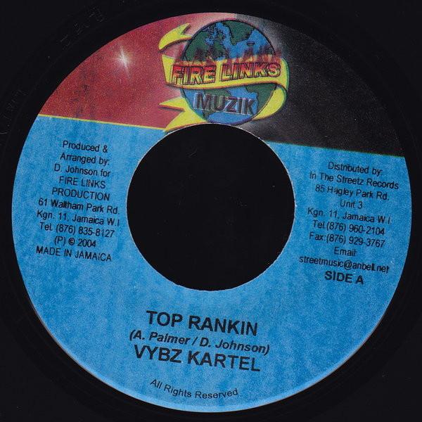 7inch Record VYBZ KARTEL - Top Rankin NONE Fire Links Muzi 2004 Jamaica Reggae, Ska & Dub Used