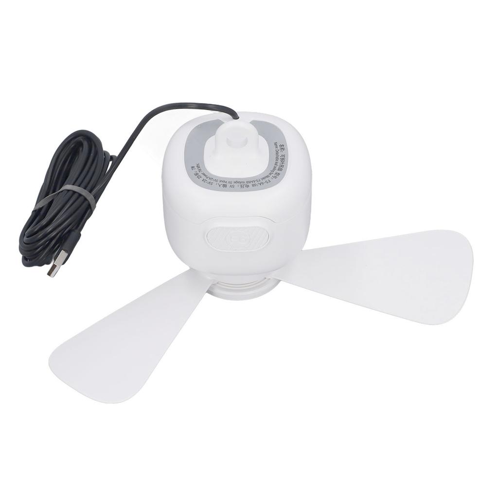 Tragbarer Hänge-Deckenventilator 3 Windgeschwindigkeiten Mini USB Zeltventilator mit 3 abnehmbaren Flügeln Leise für
