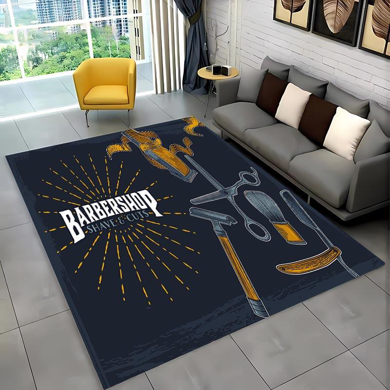 Barber Shop Sign 3D Printing Large Area Carpets for Home Living Room Kids Bedroom Sofa Doormat Kitchen Floor Rugs Anti-slipDecor