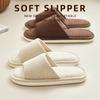 Japanese-style Unprinted Slippers Women's Spring and Autumn Indoor Home Thick-bottomed Floor Silent Climbing Mat Cotton Slippers Men's Four Seasons