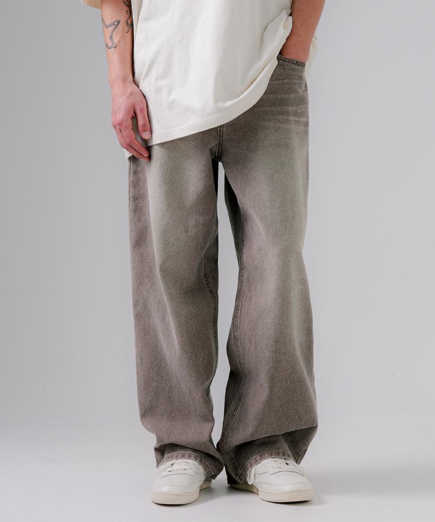 EZKATON Burnett Pigment Wide Pants Brown Mmlp6783