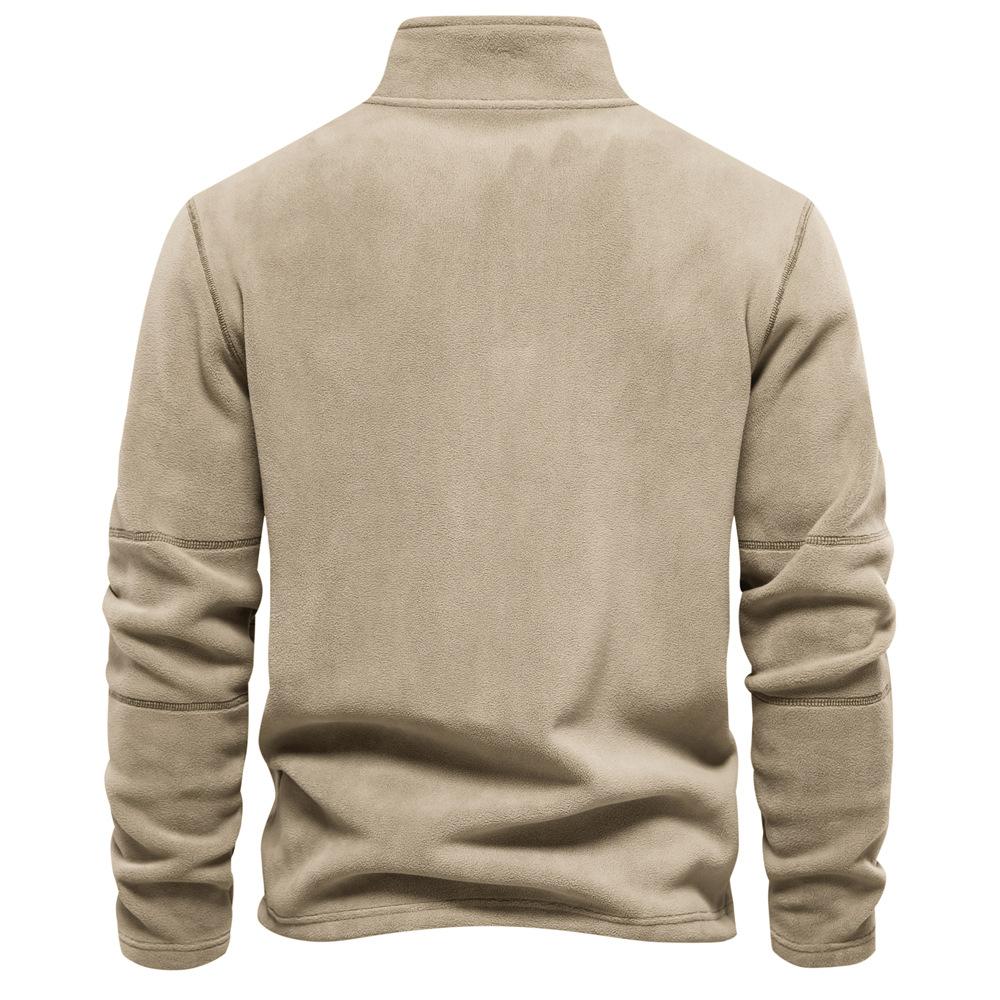 Men's Autumn and Winter New Item Standing Collar Half Zipper Long Sleeved Sweatshirt Standing Collar, Men's Fleece Top