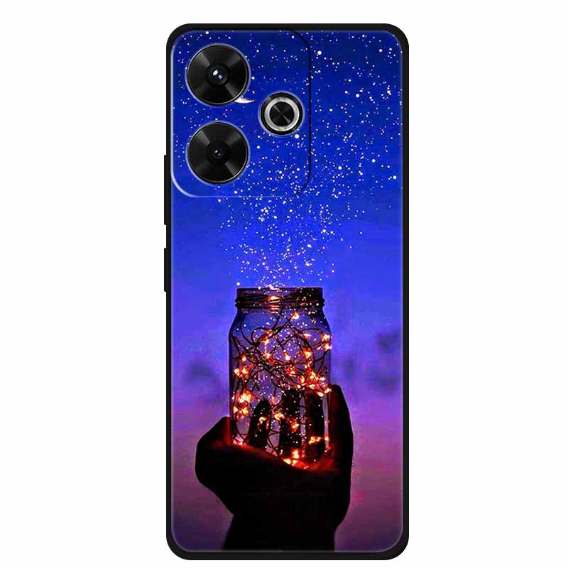 Phone Case For POCO M6 4G Back Cover Case M6Plus Black Silicone Soft Coque For Xiaomi Redmi 13 13x Poco M6 Plus Case M 6 Plus