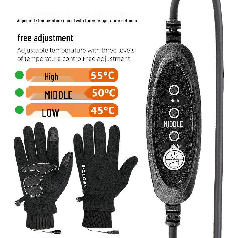 5V USB Heated Touchscreen Gloves for Outdoor Skiing & Cycling—Thick, Warm, Electric