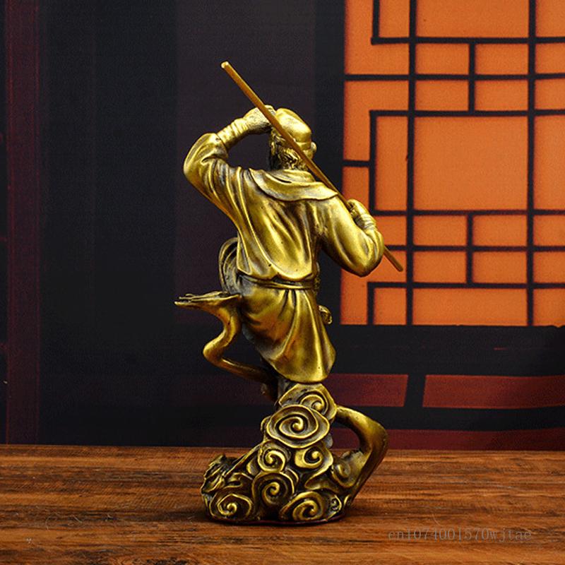 Brass Monkey Buddha Sculpture Qi Tian Da Sheng Creative Decoration Home Decor, Living Room, Bedroom, Office, Desktop Crafts, 1Pc