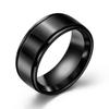 Men's 8MM Smooth Stainless Steel Two-Groove Couple Rings with Custom Laser Logo
