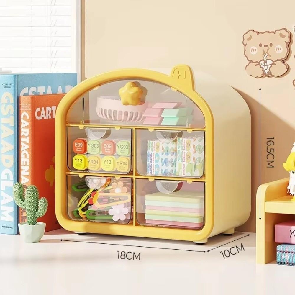Dopamine Desktop Storage Box Drawer Type Divided Cosmetic Storage Rack Large Capacity Stationery Organizer for Student Dormitory