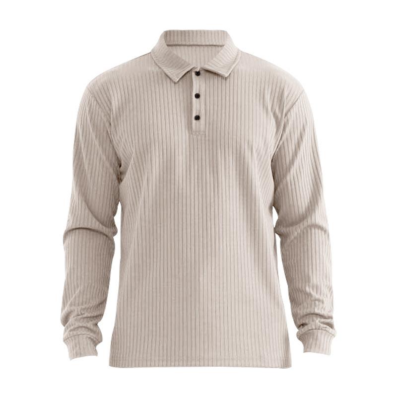 Autumn Men's Long-sleeved T-shirt Anti-stripe Loose Lapel Long-sleeved Polo Shirt Men's Tops