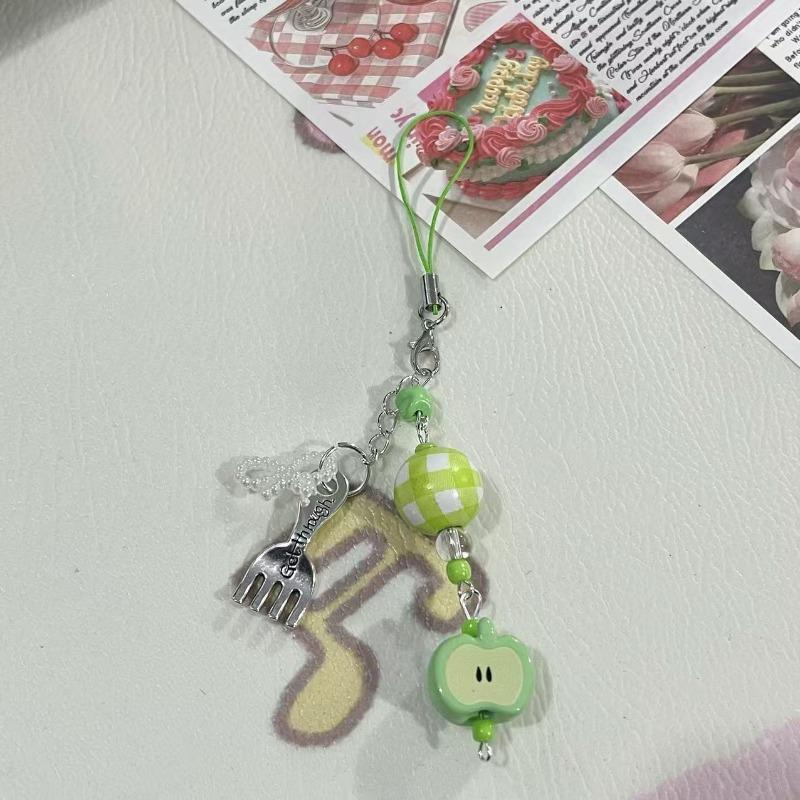 1 Piece Retro Sweet Japanese Y2K Phone Charm Lanyard Kawaii Green Color Apple Style Camera Pendant Fashion Phone Accessories