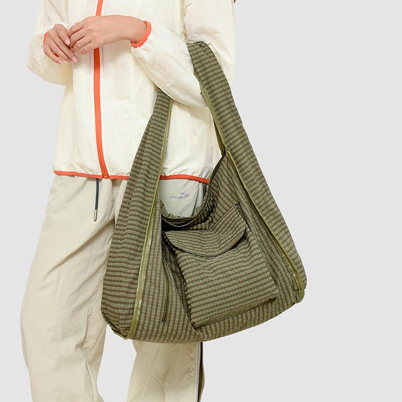 Plaid Tote Bag Women's Lightweight Large Capacity Shoulder Bag