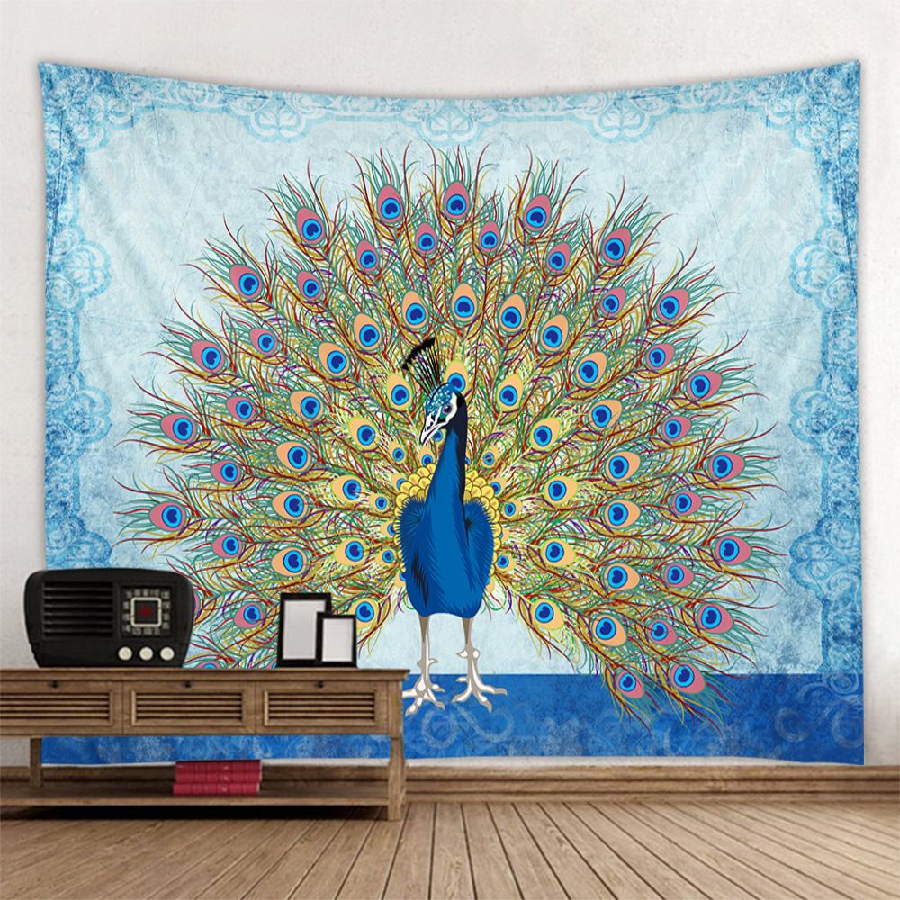 Tapestry Wall Hanging, Peacocks, Flowers, Forests, Bohemia, Aesthetics, Room Decoration, Wall Decoration, Blankets, Bed Sheets