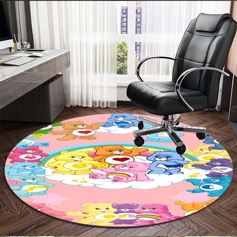 Care Bears Print Round Rug, Washable Floor Carpet, For Entryway Dorm Laundry Room Office Study, Home Decor Birthday Christmas Gift