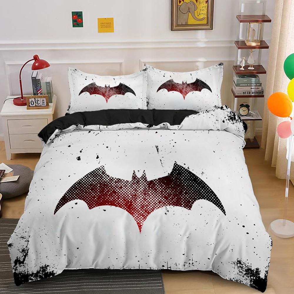 Halloween Duvet Cover Set Flying Vampire Bedding Set Bats Witchcraft Magic Polyester Comforter Cover King Size for Boys Girls