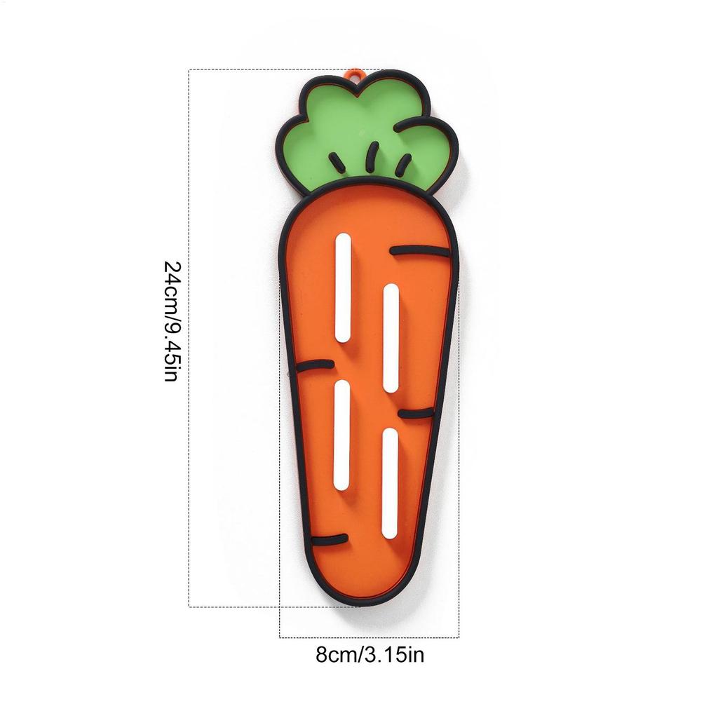 Pot Lid Holder Carrot Shape Heat-Resistant Rest Dish Drying Mat For Kitchen Counter Storage Spatula Pot Lid Cutting Board Soap
