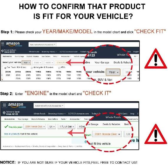 ECCPP - 2PC Front Sway Bar End Link - Compatible with 2016 2017 for Chrysler 200 2014 2015 2016 2017 2018 2019 2020 2021 2022 for Jeep for Cherokee -