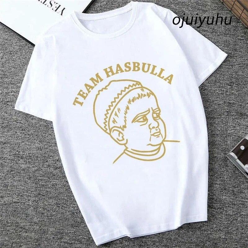 Team Hasbulla Shirt 2024 Damen Kawaii Grafik Hasbulla T-Shirt Unisex Grunge Lustiges Cartoon T-Shirt Mode Niedliche Oberteile Unisex 90er