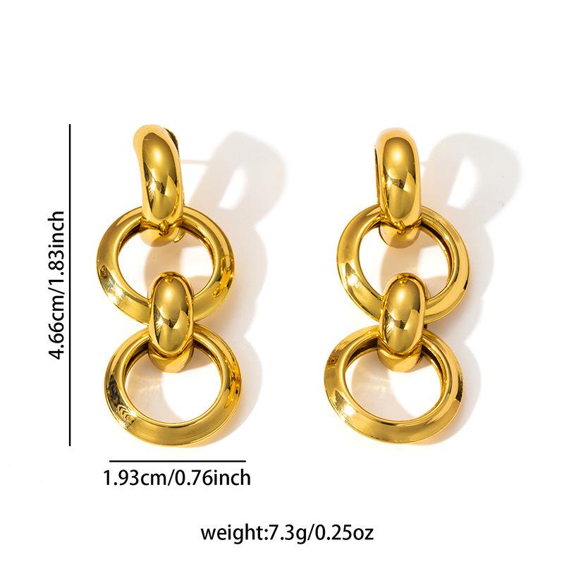Elegant Light Luxury High-End Exaggerated Dangle Earrings with Versatile Design and Distinctive Style