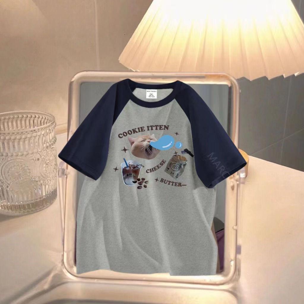 

VAYLA Женские футболки оверсайз в уличном стиле с графикой, корейские каваий футболки с принтом кошки, Y2k, милые футболки с котятами, смешные футболки, одежда для женщин в стиле Харадзюку XXL