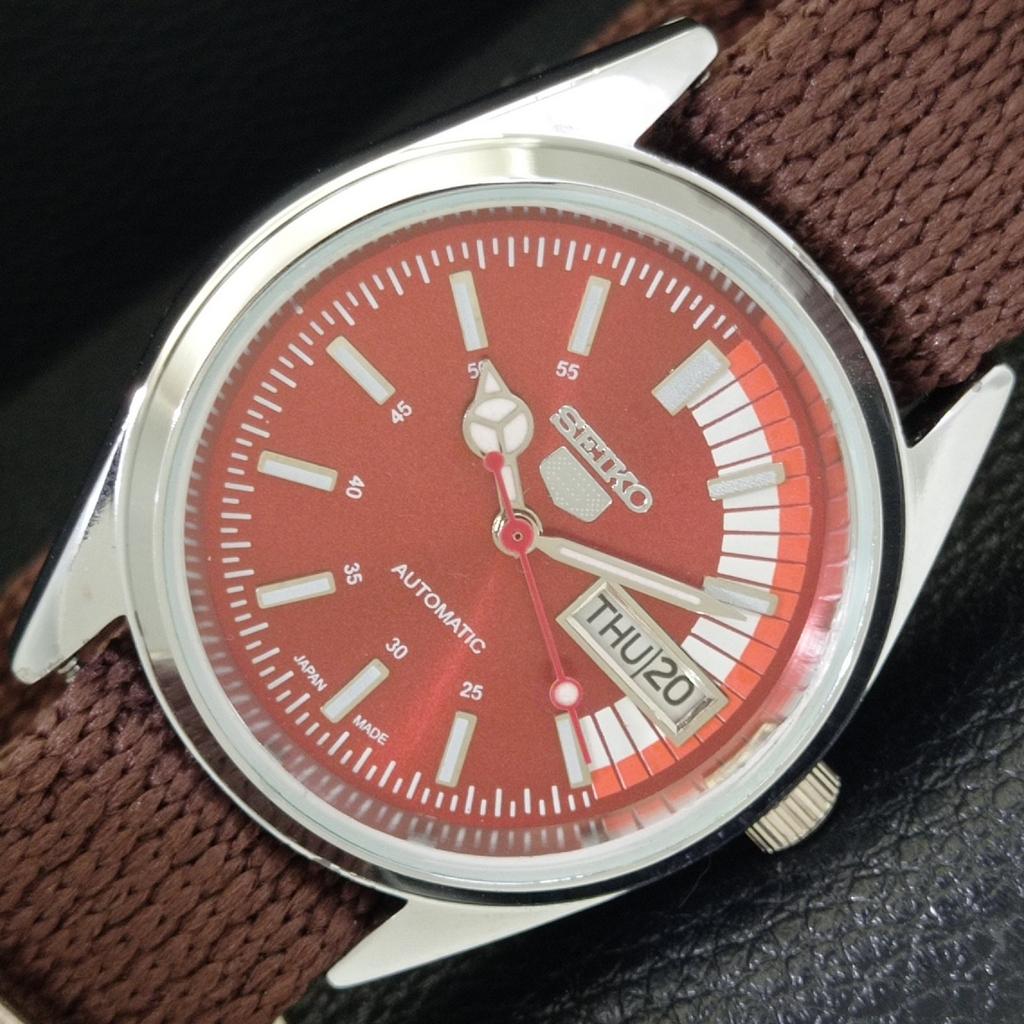 

VINTAGE REFURBISHED SEIKO 5 AUTOMATIC 6309A JAPAN MENS RED DIAL WATCH a440747-4 Sk-a440747