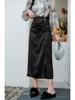 New Arrival 2026 Han Style High-Waisted Slit Midi Skirt - Spring/Autumn Fashion Versatile 330