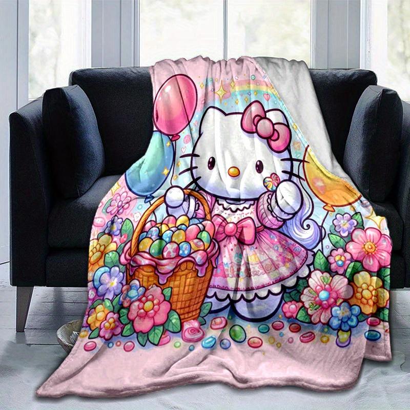

1pc. Hello Kitty Rainbow Balloons Outdoor Blanket - Cute Home Decor, Office Napk 100x150cm