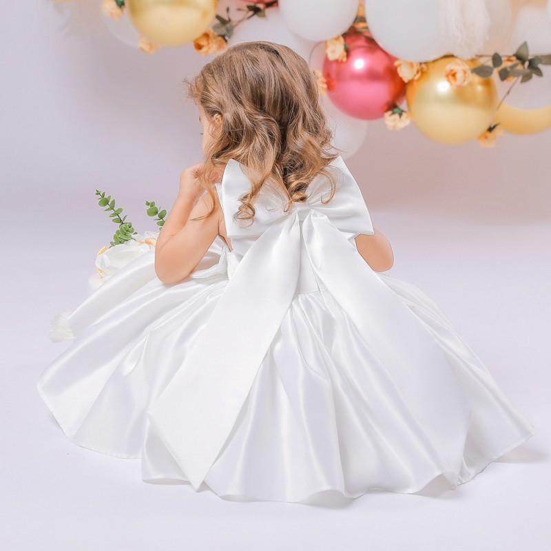 Baby Girls Birthday Party Dress Bow Princess Wedding Gown Kids Formal Occasion