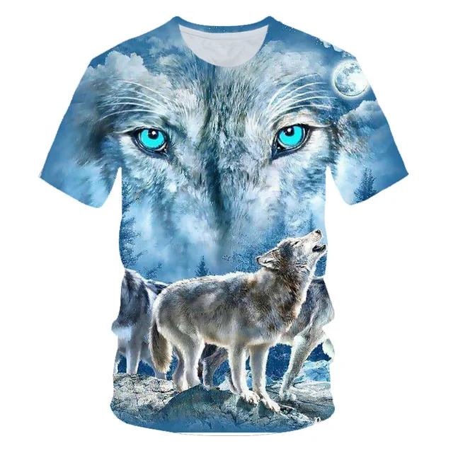 Animal Wolf T Shirt For Boys Print Children Boys Harajuku 3D T Shirt Summer Kids Short Sleeve Girls Tshirt Cartoon Baby T-Shirts
