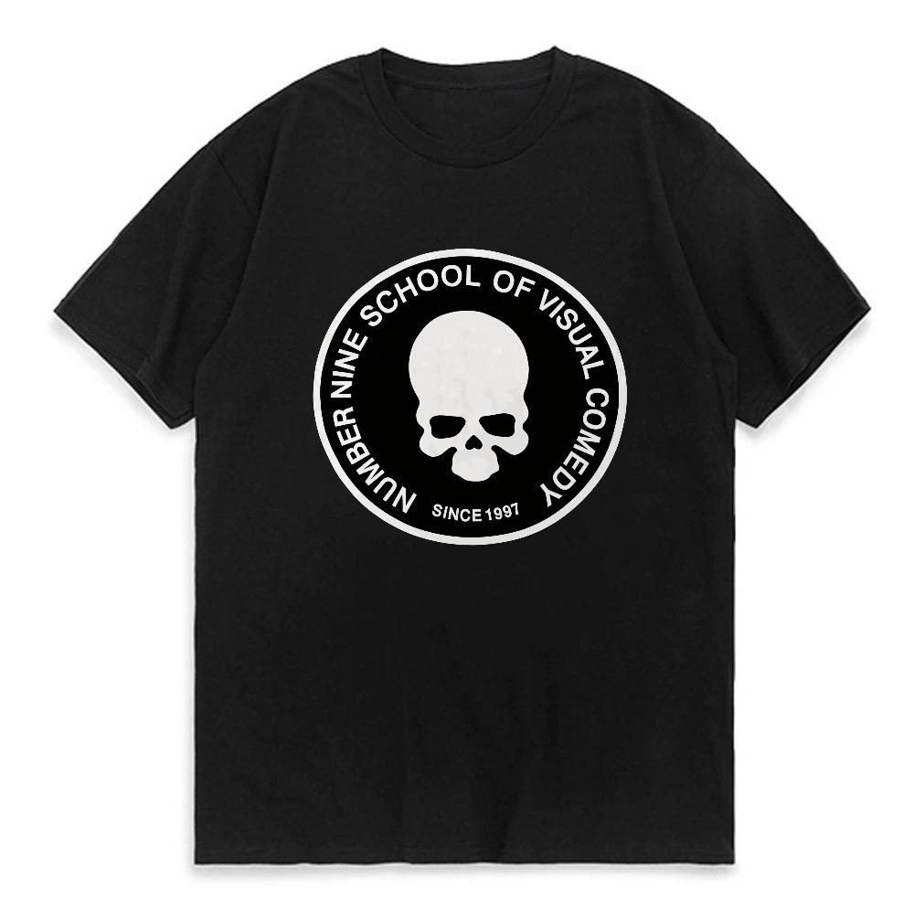 

New Men Women Number 9 N9 Classic Skull Tshirt Hip Hop Skateboard Harajuku Tshirt Top Streetwear Short Sleeve Loose Clothing ... S разноцветный